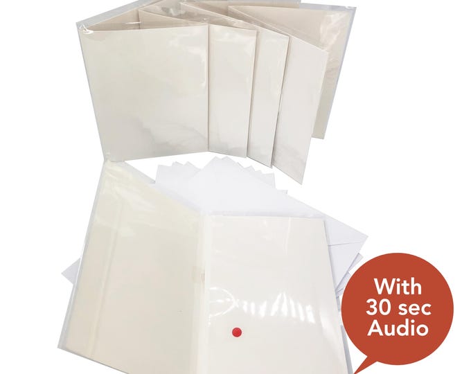 Recordable Audio Greeting Cards - FIVE pack - Blank - With 30 Seconds Audio - SPECIAL OFFER