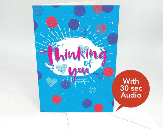 Recordable Audio Greeting Cards - Thinking of You - With 30 Seconds Audio