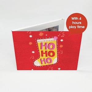 Uniek gepersonaliseerd kerstcadeau - 7" videoboek - Ho Ho Ho-omslag - 4 GB geheugenopslag - Deel vakantieberichten!
