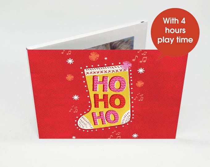 Unique Personalized Christmas Gift - 7" Video Book - Ho Ho Ho Cover - 4GB Memory Storage - Share Holiday Messages!