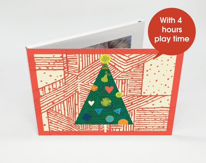 Unique Personalized Christmas Gift - 7" Video Book - Christmas Tree Cover - 4GB Memory Storage - Share Holiday Messages!