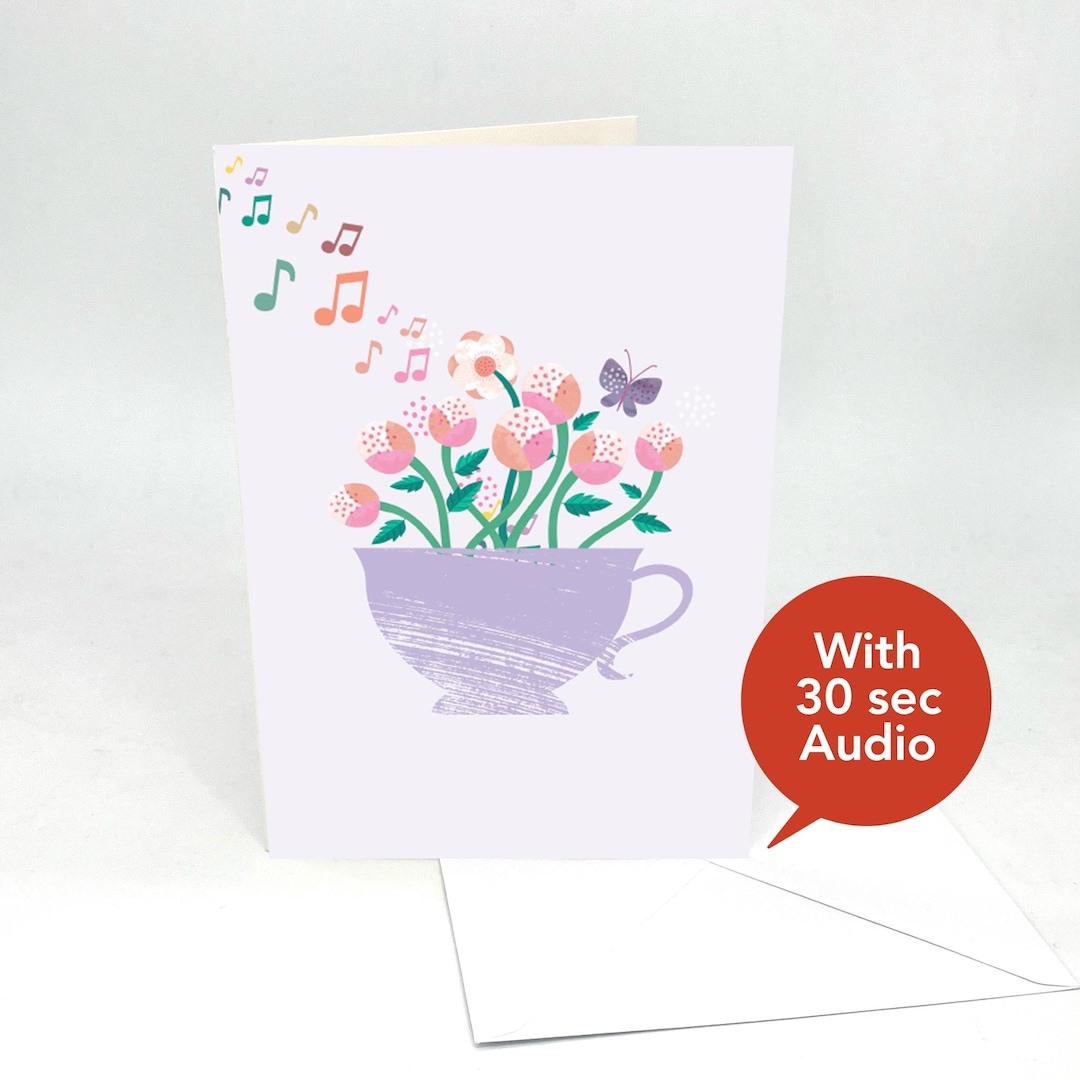 Recordable Audio Greeting Cards - Fancy Flowers - With 30 Seconds Audio ...