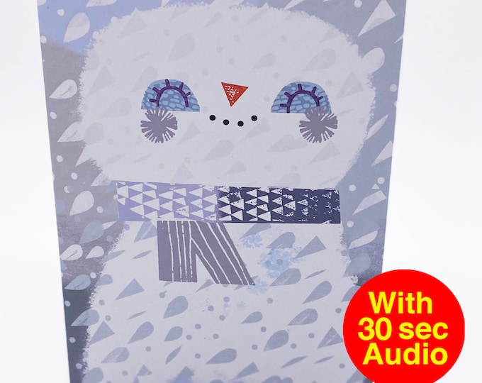 Recordable Audio Christmas Cards - Snowman - With 30 second Audio