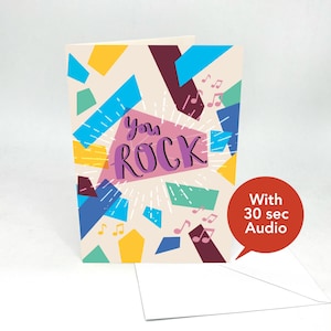 Cartes de félicitations audio enregistrables - You rock - Avec 30 secondes d'audio