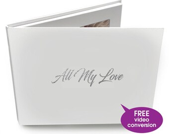 All My Love Unique Personalized 7" Hard Back Video Cards - Share Your Holiday Message - 4GB Memory. Upload Your Own Video.