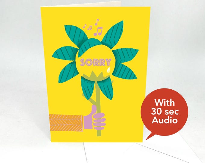 Recordable Audio Sympathy Cards - Sorry - With 30 Seconds Audio