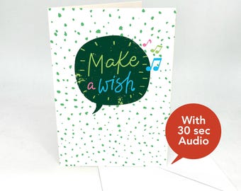 Recordable Audio Birthday Cards - Make A Wish - With 30 Seconds Audio