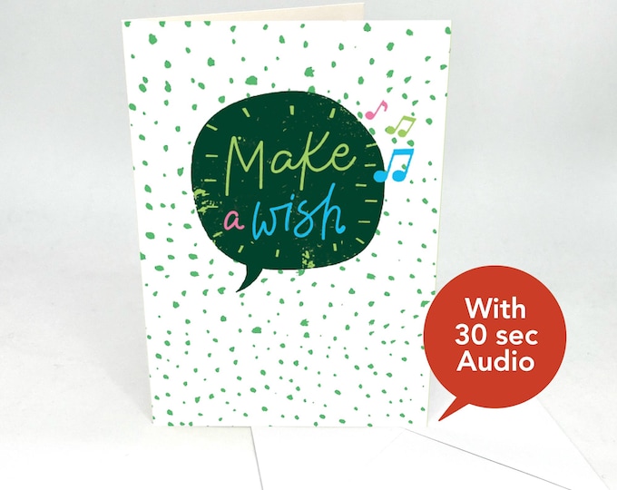 Recordable Audio Birthday Cards - Make A Wish - With 30 Seconds Audio