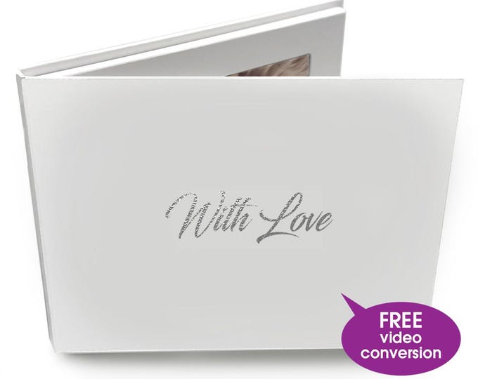 Unique Personalized 7" Hard Back Video Cards - With Love - Share Your Love - 4GB Memory. Upload Your Own Video.
