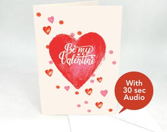 Recordable Audio Valentine's Day Cards - Valentine Heart - With 30 Seconds Audio