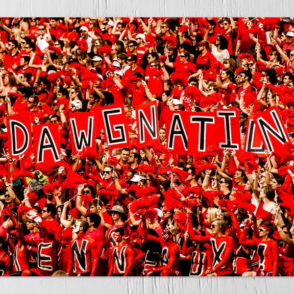 UGA: Georgia Bulldogs Dawgnation Football Fans Photo Picture Print, Graduation Gift, Dorm Rooms, Dawg Cave, Fraternity & Sorority Home Decor