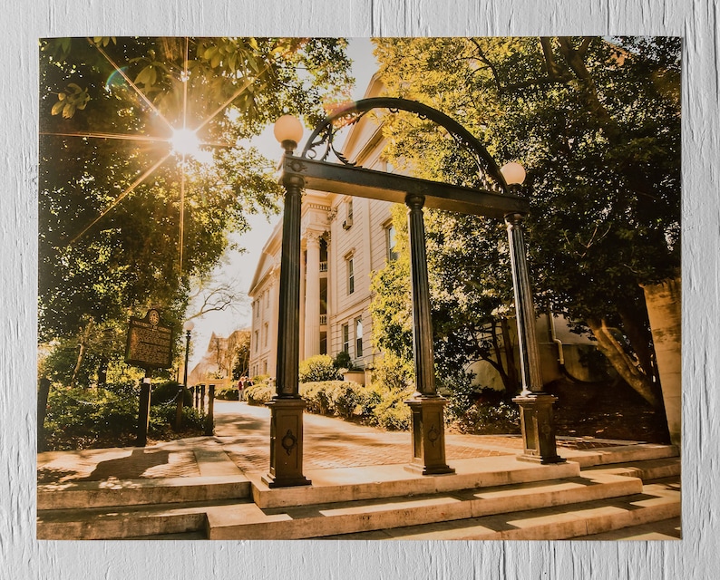 UGA: Georgia Bulldogs The Arch Campus Photo Picture Print, Graduation Gift, Dorm Rooms, Dawg Cave, Fraternity & Sorority Home Decor for Fans 