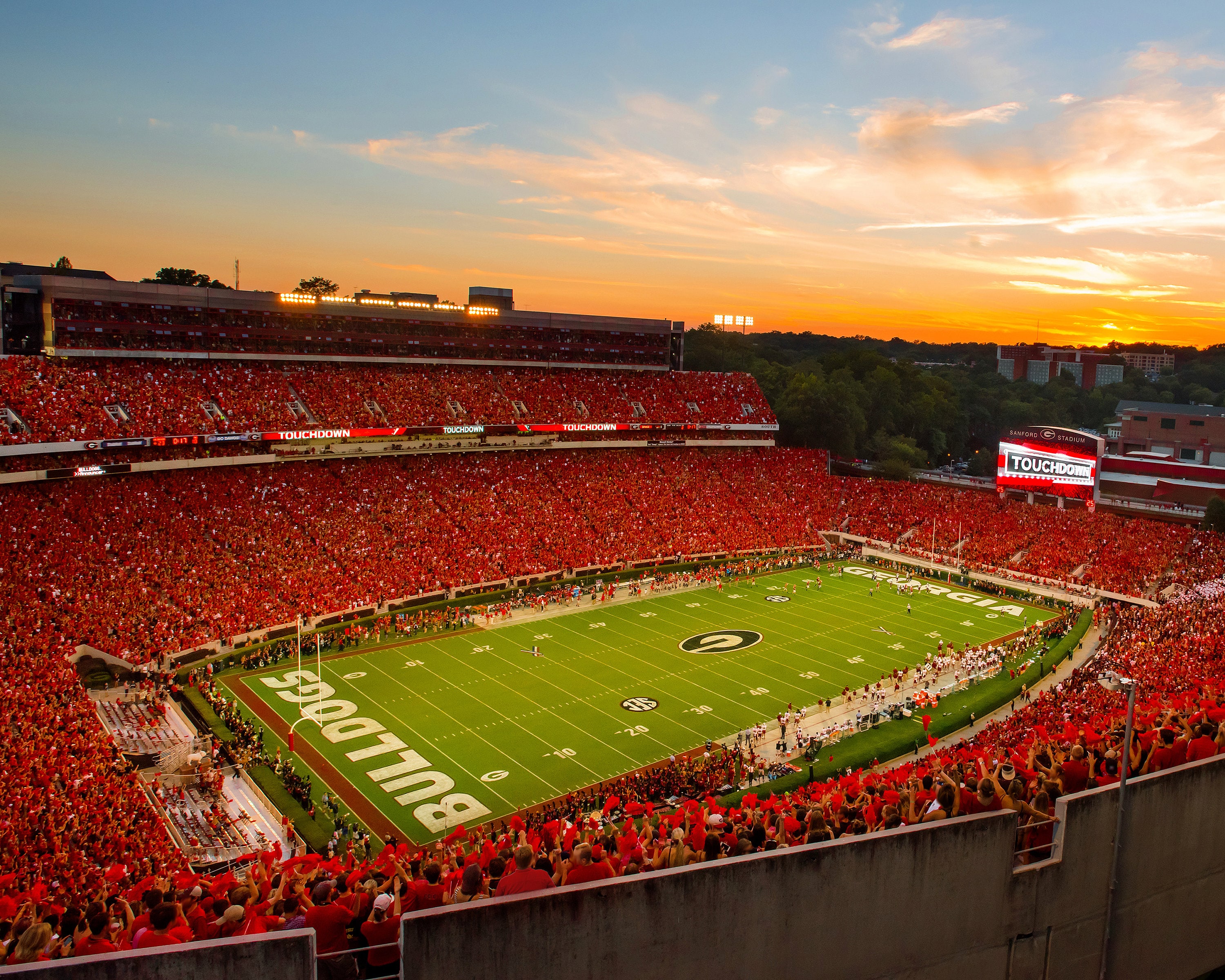 UGA Bulldogs Sanford Stadium Redout Art Poster Decor Etsy