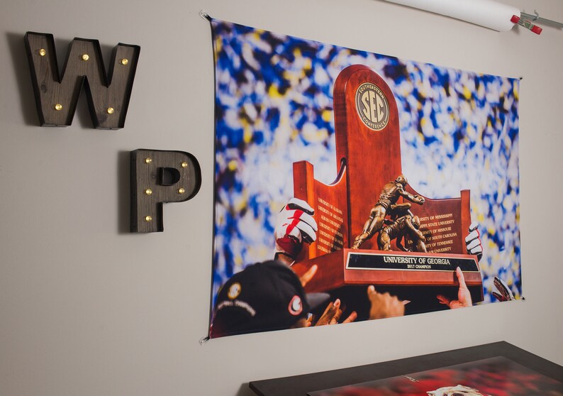 Uga Georgia Bulldogs 2017 Sec Trophy Photo Tapestry Print Big Sizes For Kids Dawg Cave Dorm Rooms Home Decor For Lake Beach House