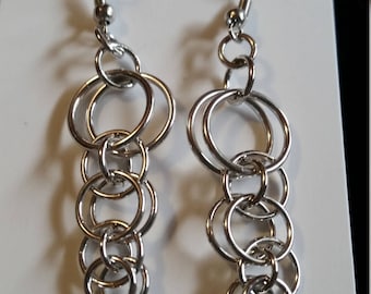 Helm dangly chainmaille earrings