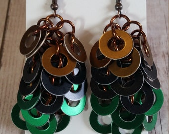 Pendientes de arandela en cascada inspirados en Loki