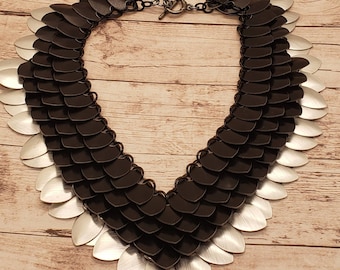 Black Panther inspired collar scale mail necklace