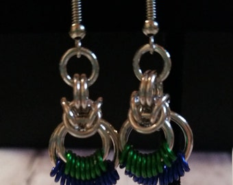 Byzantine Circle Earrings -chainmaille
