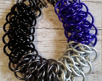 Asexual/Ace Pride chainmaille bracelet  - Viperscale