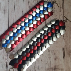 Captain America or Winter Soldier inspired scale maille bracelet