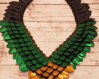 Loki inspired scale mail chainmail collar necklace