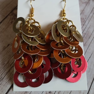 Phoenix inspired washer cascade earrings