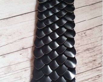 Black scalemaille cuff bracelet