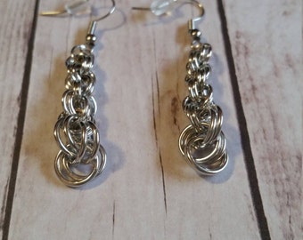 Pendientes de doble espiral graduados - chainmaille