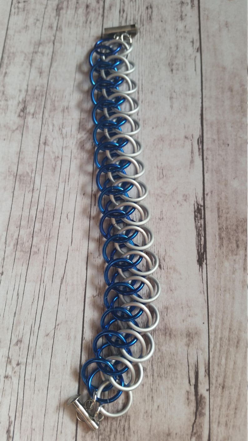 Doctor Who inspired chainmaille bracelet Arkham Tardis image 2