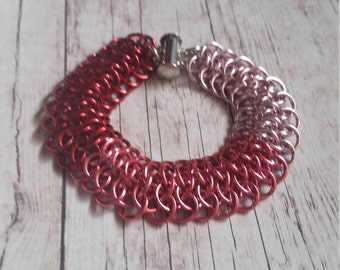 Pretty in Pink chainmaille bracelet