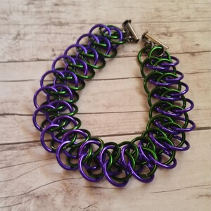 Hulk/Joker inspired Arkham chainmaille bracelet