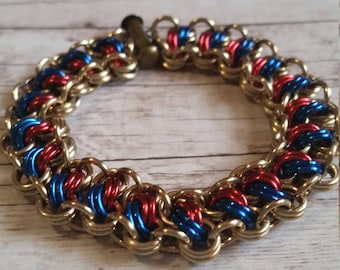 Pulsera de malla de pasarela inspirada en la Mujer Maravilla