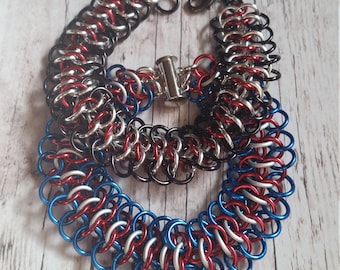 Capt America or Winter Soldier inspired chainmaille bracelets