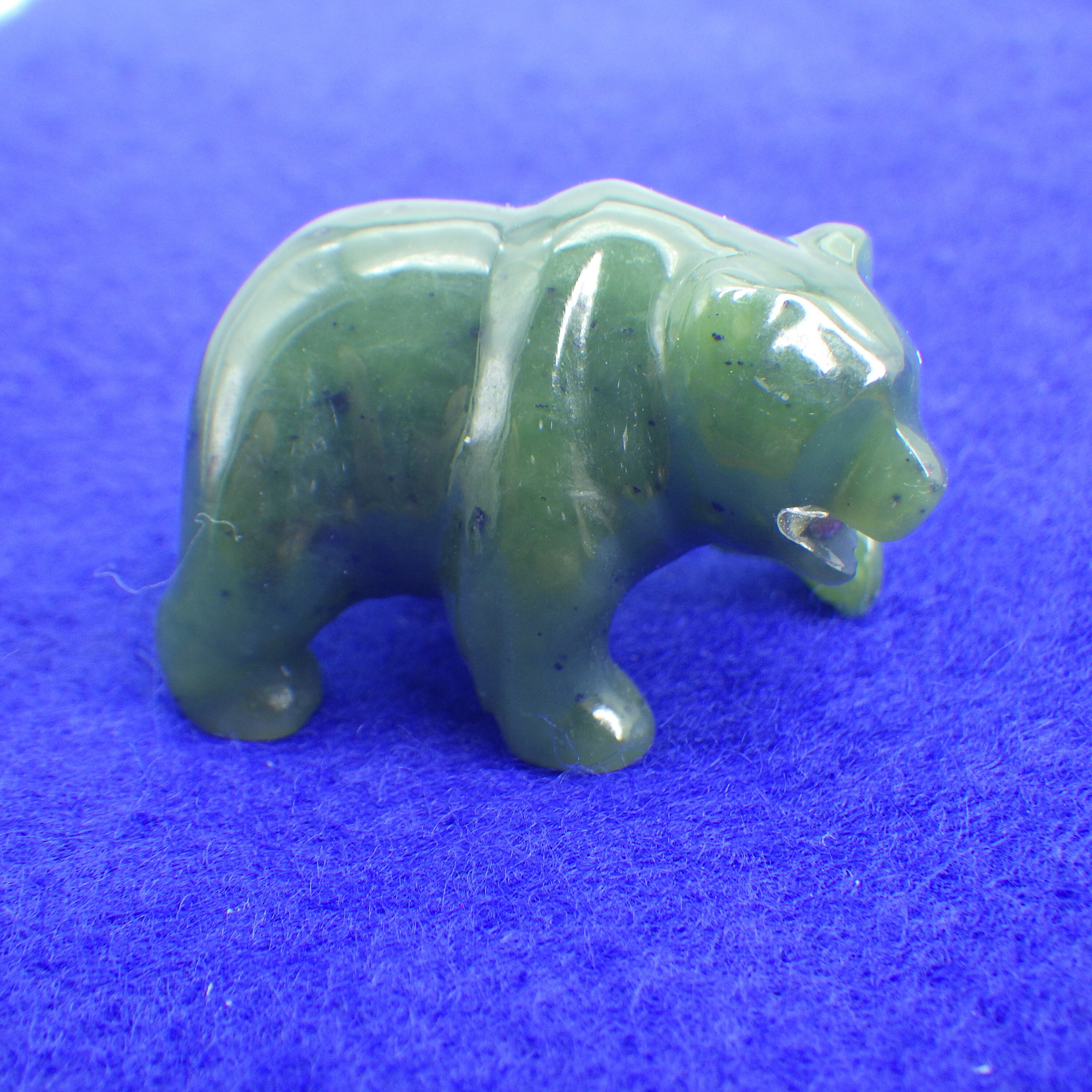 Jade Bear Statuette Green Gemstone His or Hers Vintage Etsy