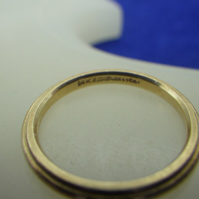 14k Gold Ring Antique Wedding Band Something Old Early Century Stackable Ring Wedding Ring US Size Six Simply Elegant Ladies and Girls Gold