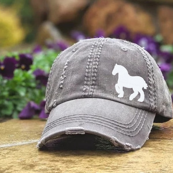 Women's Clydesdale horse baseball cap, embroidered Clydesdale hat, cute gift clothing present for owner birthday Christmas wife daughter