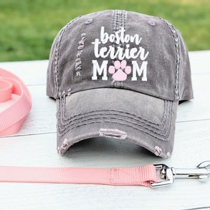 Boston terrier mom hat, boston terrier mom, women&#39;s boston terrier hat, boston terrier gift, boston terrier, boston terrier baseball cap