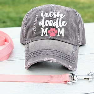 Irish Doodle Mom Hat: Embroidered Distressed Baseball Cap