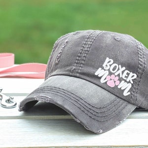 Women's boxer mom or mama dog baseball cap, boxer dog hat, cute clothing gift present for her wife owner friend daughter, birthday custom