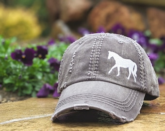 Women's Horse baseball cap, women's horse hat, horse clothing, horse gift, equestrian present, equestrian clothing, gift for horse owner