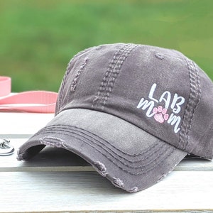 Women's Labrador retriever lab dog mom or mama hat, lab dog baseball cap, cute embroidered gift clothing for her owner wife friend birthday