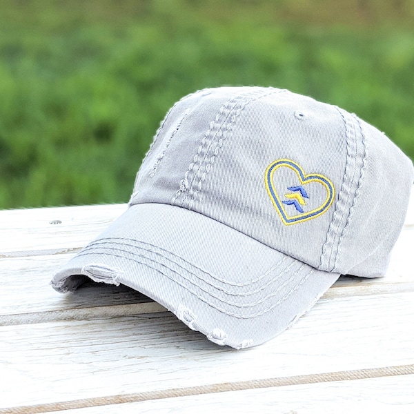 Down's Syndrome Hat, Down's Syndrome Baseball Cap, Down's Syndrome Arrow Hat, Down's Syndrome Heart Hat