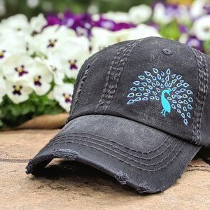 Women's Peacock Baseball Cap, Women's Peacock Hat, Peacock Baseball Cap, Peacock Hat, Peacock Birthday Gift, Peacock Christmas Gift, peacock