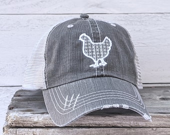 Women's Chicken Baseball Cap, Chicken Baseball Cap, Chicken Hat, Crazy Chicken Lady Hat, women's chicken hat, chicken birthday gift, coop