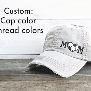 Soccer Mom Hat Baseball Cap, Clothing Game Spirit Wear, Embroidered Heart Shaped Ball