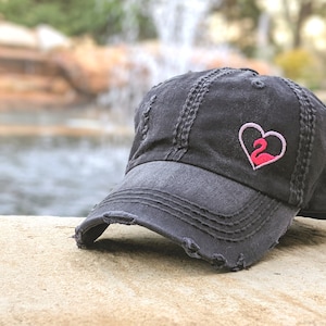 Women's embroidered flamingo hat, heart shaped cute I love flamingos baseball cap, pink gift flamingo lover birthday wife friend mom sister