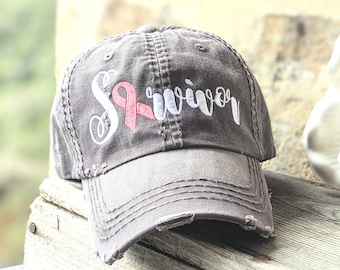 Survivor Baseball Cap Pink Ribbon 