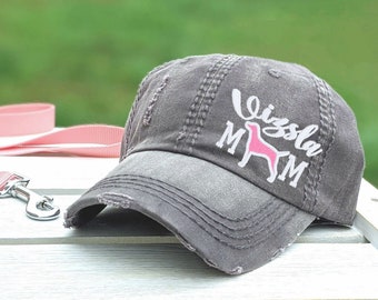 Women's vizsla dog mom hat baseball cap, embroidered custom shape photo image picture vizlsa, cute gift clothing birthday for her owner wife