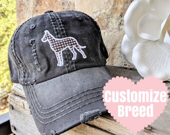 Custom Snapback Baseball Cap Great Dane Black Dog Silhouette Sewed Acrylic Cap