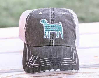 Boer goat hat, embroidered meat goat baseball cap, cute gift clothing present for owner wife friend sister daughter, birthday clothes
